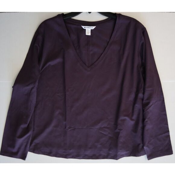 Athleta 413178-04 Women's Sz 3X Iris Purple Essential V-Neck Long Sleeve Top - Picture 6 of 6